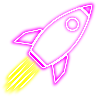 Neon Rocket Icon